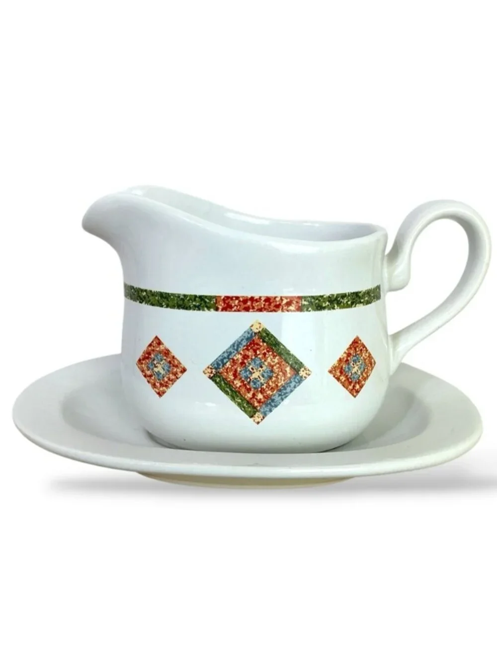 Corning Corelle Sand Art Gravy Boat Underplate Vintage Southwest Pattern